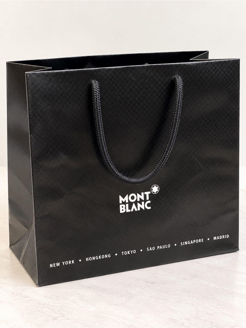 Montblanc Black Luxury Gift Shopping Bag Paper Carrier